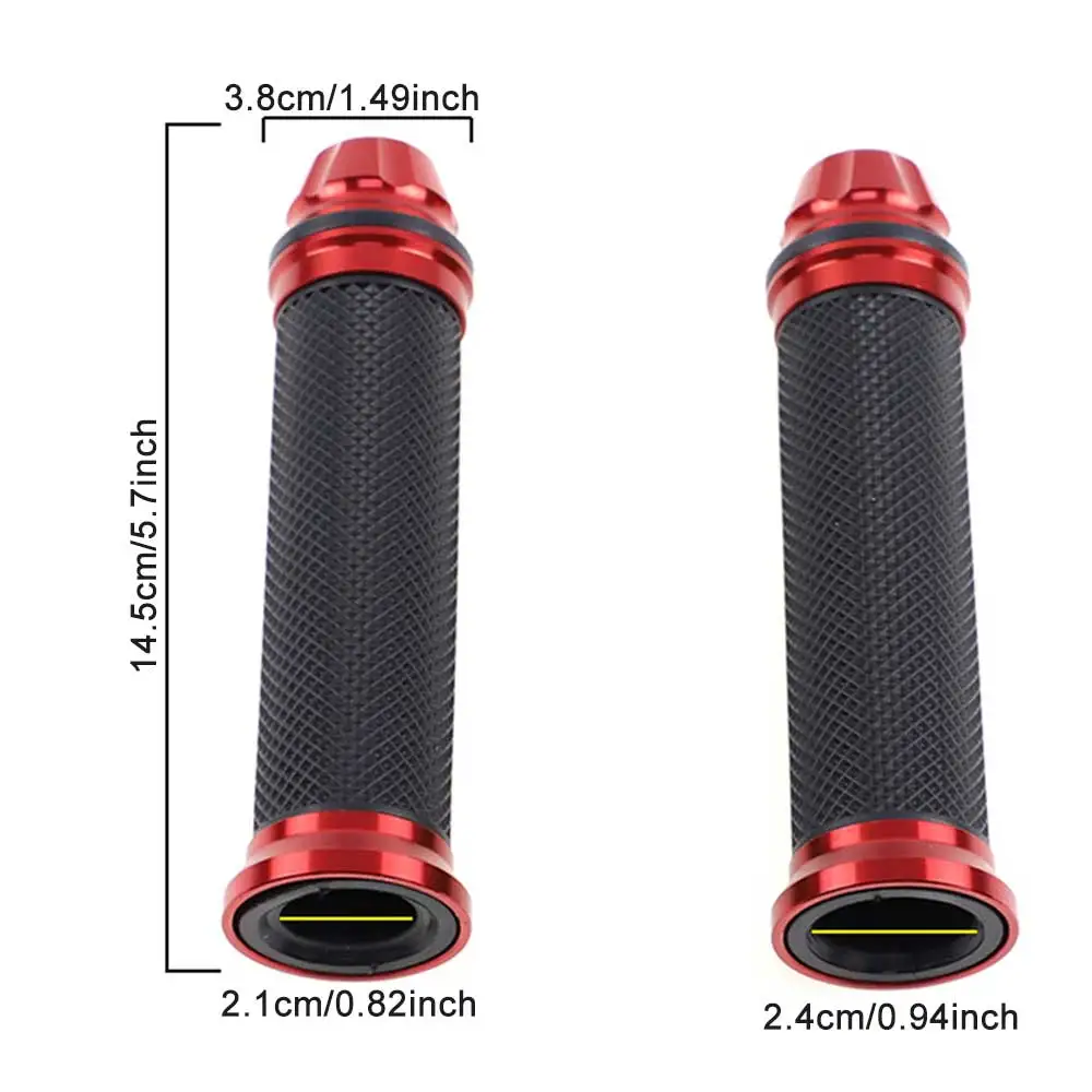 

Universal Motorcycle Handlebar Grips Aluminum Rubber Ergonomic CNC Hand Grips Antiskid for 7/8"(22mm) Handle Bar