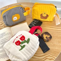 ins cosmetic bag women embroidery toast bear large capacity makeup bags cute korean travel wash beauty bag storage case wy93