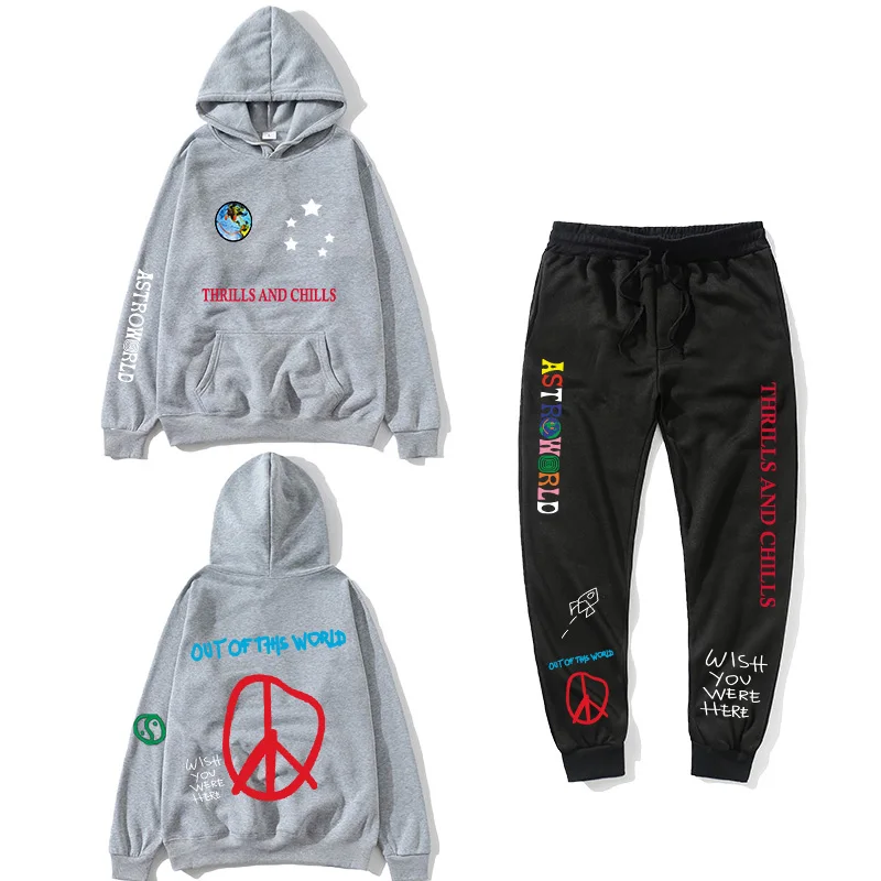 

Men's casual suit Hoodie 2021 fashion spring and autumn new men's sportswear women's Hoodie + pants suit loose sportswear