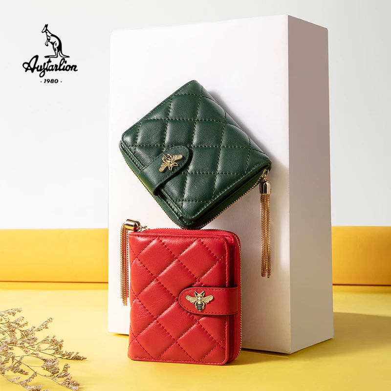 AUGTARLION многофункциональный женский кошелек Маленький милый короткий из овчины