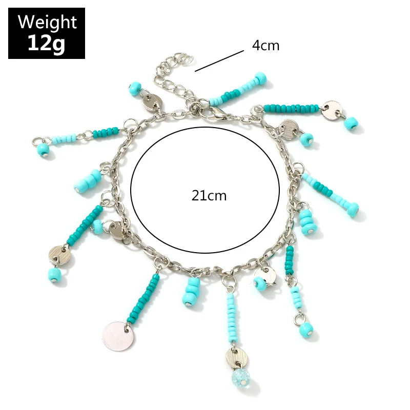 

Multi-Color Beach Beads Pendant Charm Anklet Foot Jewelry Summer New Outdoor Anklets