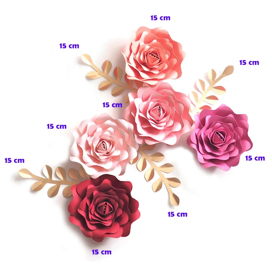 DIY Paper Flowers Leaves Nursery Set For Baby Girl Wall Art Kids Room Decoration Decor Floral Rose Deco | Дом и сад