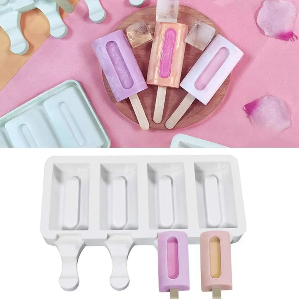 

Baking Mini Ice Cream Molds, Silicone Popsicle Molds Cake, Cakesicle Mold for DIY Ice Pops, Oval, 8-Cavity, 4-Cavity