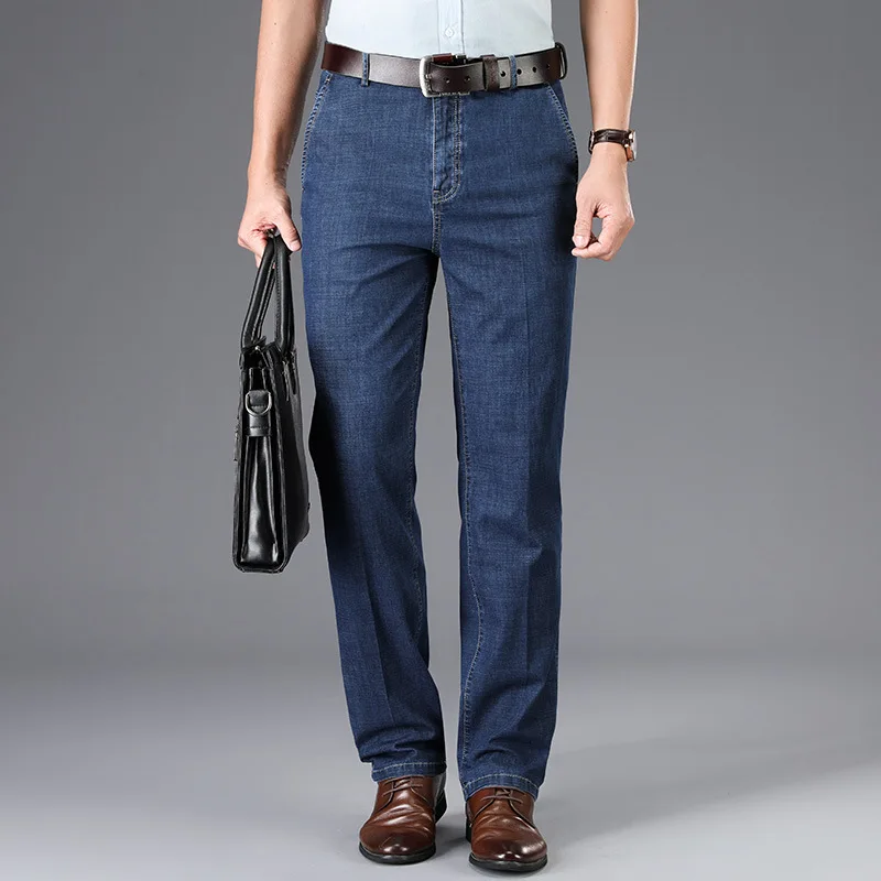 

Ymwmhu 2023 новые модные мужские джинсы в деловом стиле повседневные осенние и летние джинсовые брюки длинные свободные однотонные женские роскошные брюки