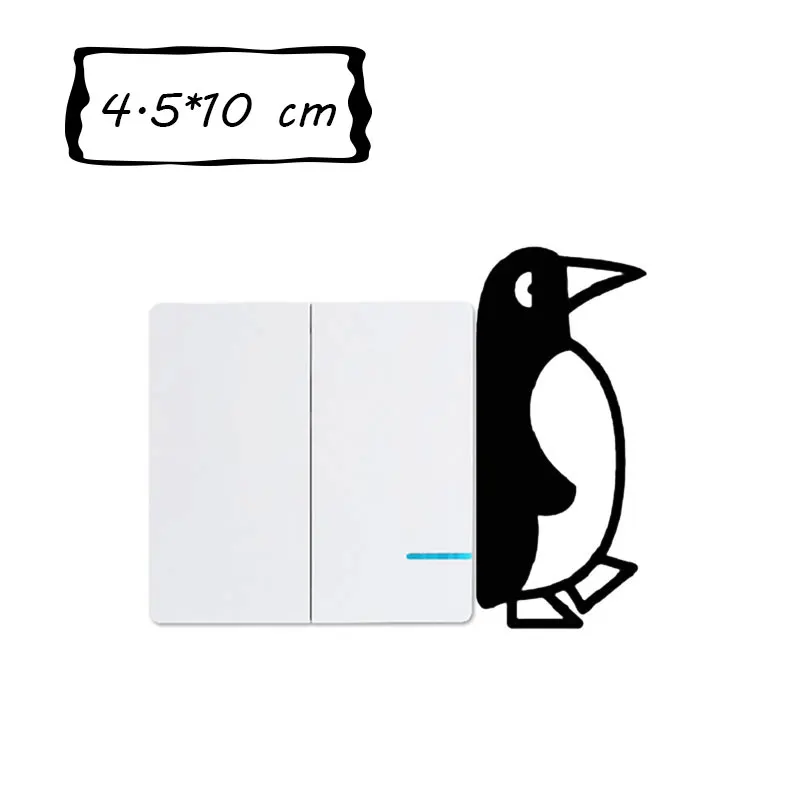 Наклейки на розетку с пингвином наклейки стену милые Мультяшные украшения