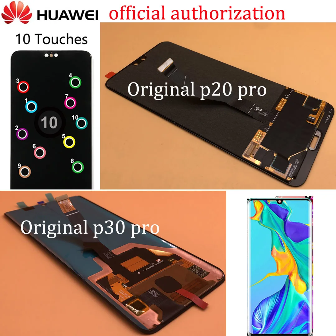 ORIGINAL Display For HUAWEI P30 Pro VOG-L04 L09 L29 TL00 LCD Screen Touch Digitizer for huawei p20 pro p20pro CLT-L09 AL01 | Мобильные