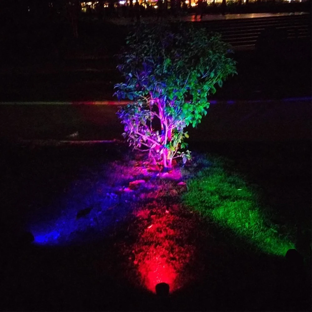 Солнечный светодиодный светильник RGB Цвет меняющийся прожектор сада Ландшафтный