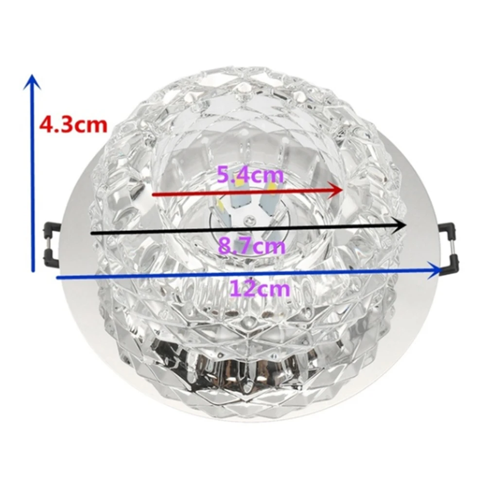 Lámpara LED de 5W para el techo, lámpara LED de techo de cristal moderno, vestíbulo, pasillo, entrada, sala de estar, cristal Lámpara de techo de cristal LED para sala de estar con luz de techo de cristal Lámpara de te