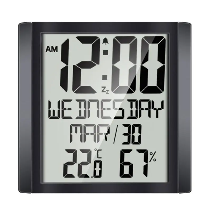 

2021 New Digital Day Clock Extra Large Indoor Thermometer Hygrometer Calendar Desk & Hang