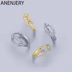 Женские Геометрические серьги-кольца ANENJERY, из стерлингового серебра 925 пробы с цирконием, темпераментные французские украшения
