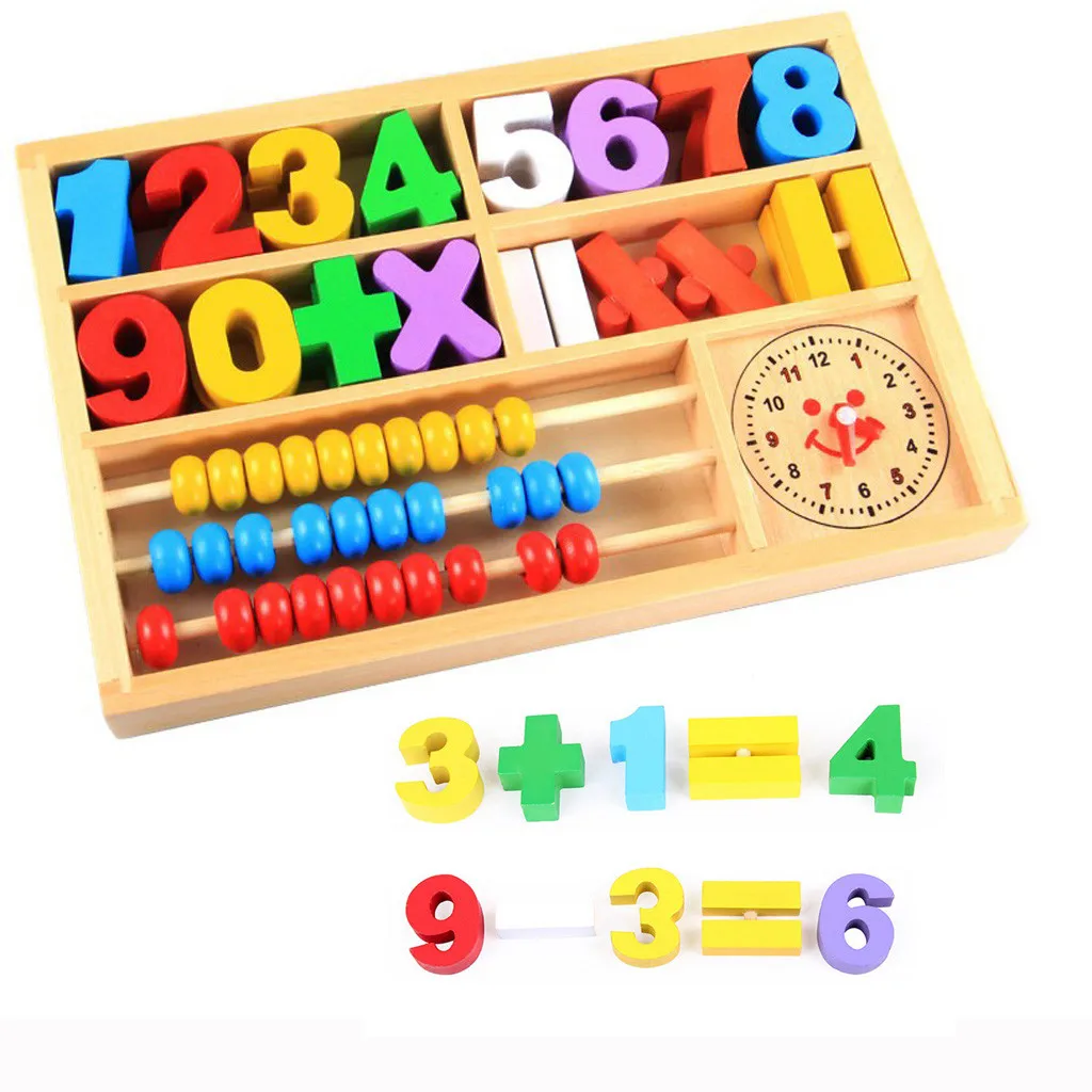 Education For Kids Fun Learning Toys Children of Wooden Math Box 4-in-1 Abacus Colorful GiftW814 | Игрушки и хобби