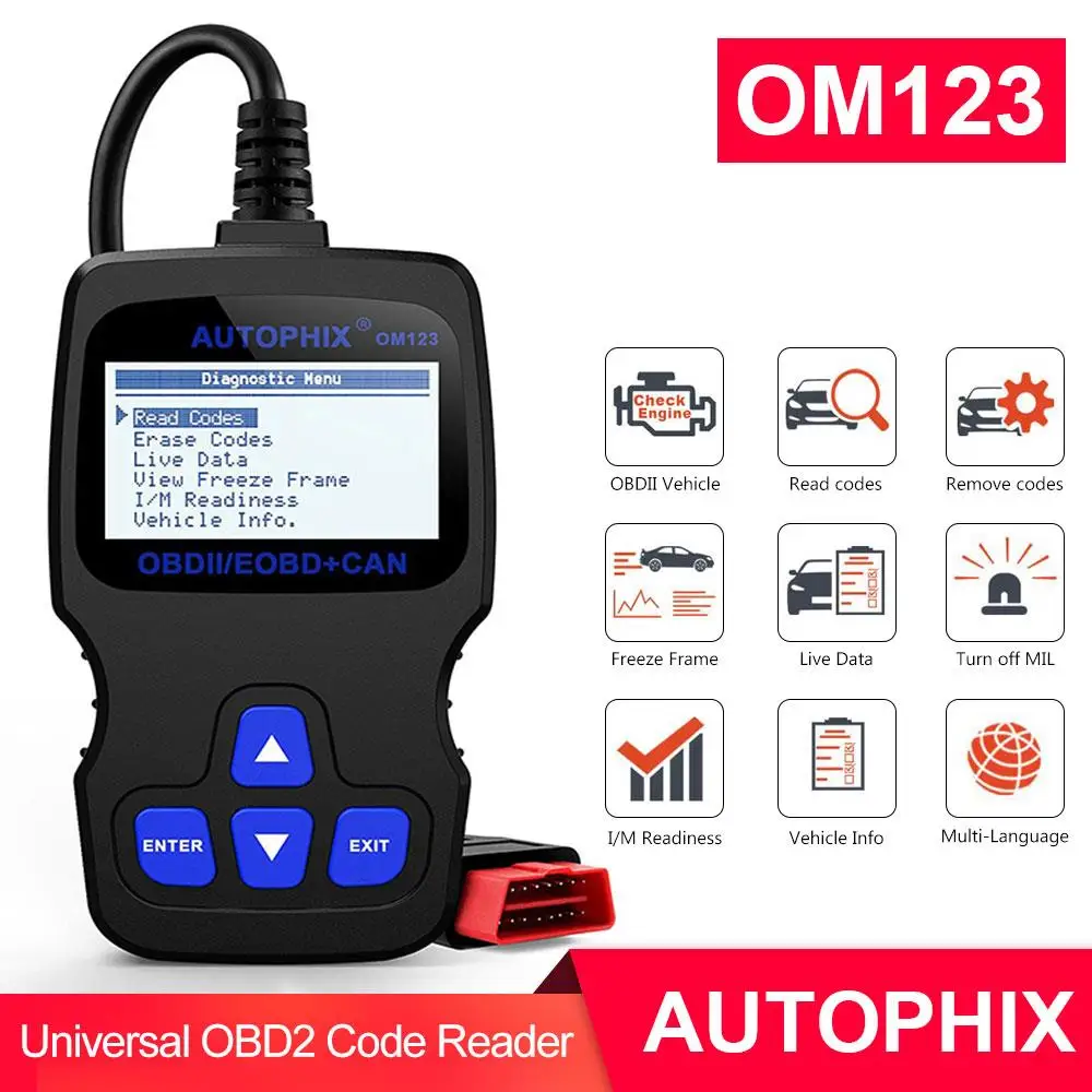 

OBD2 Diagnostic Scan Tool Code Reader Scanner EOBD Vechicle OBD Engine Check for Autophix