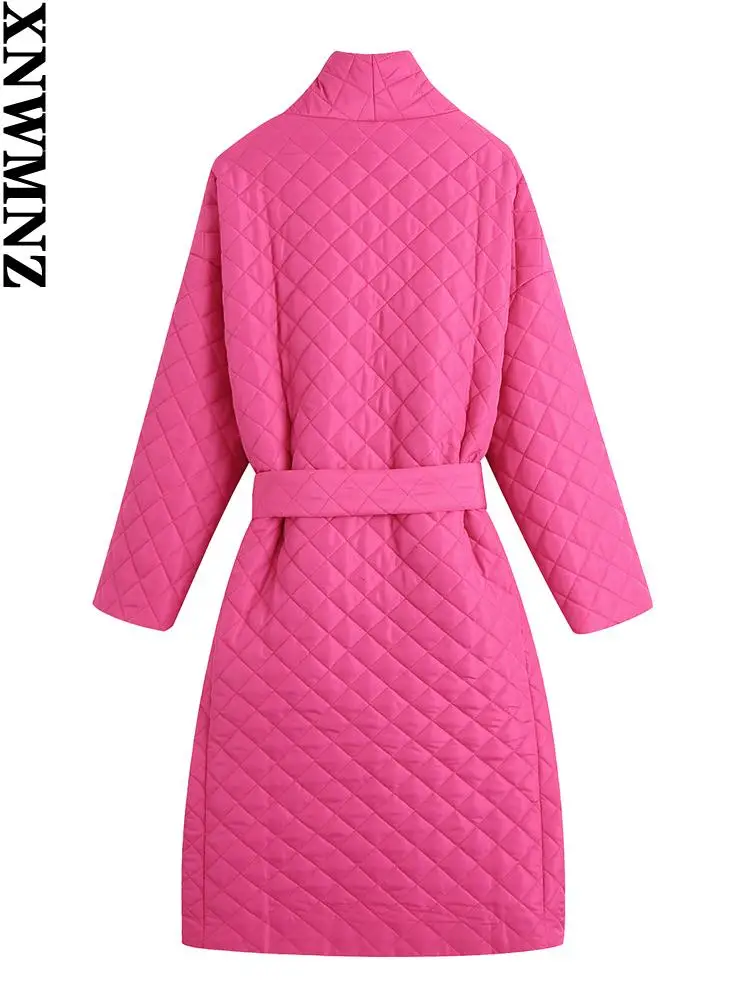 XNWMNZ plus size Women fashion with belt warm loose coat vintage long sleeve female outerwear chic overcoat winter clothes women