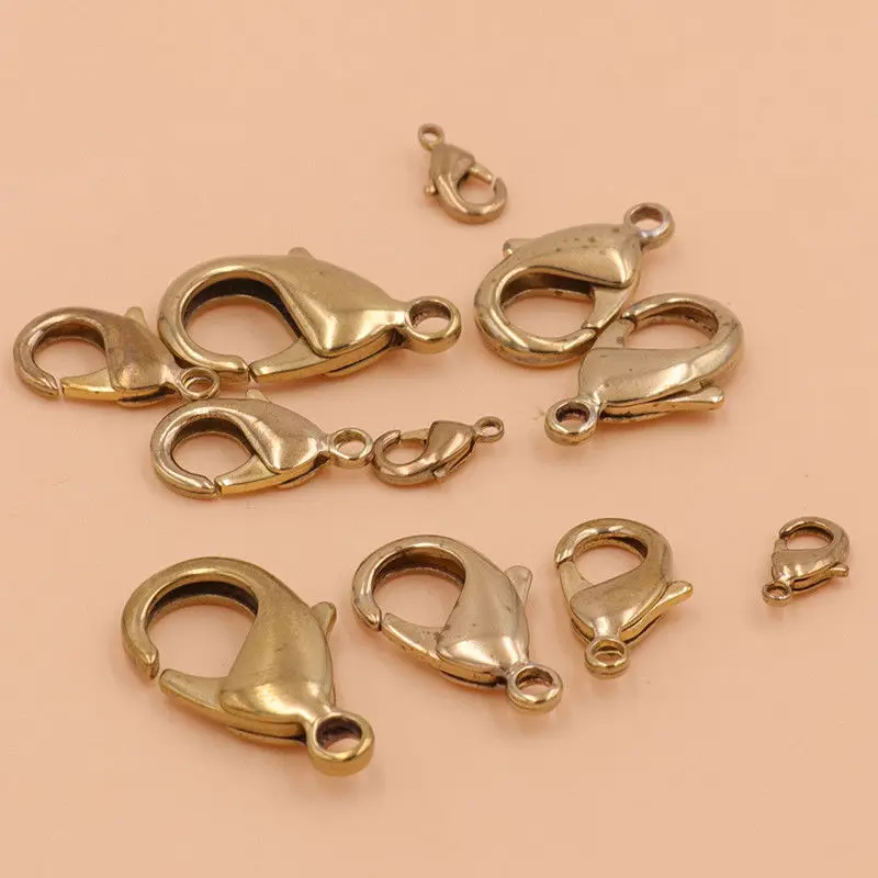 10 шт. латунный карабин для кожаного ремесла брелок ключей ювелирное