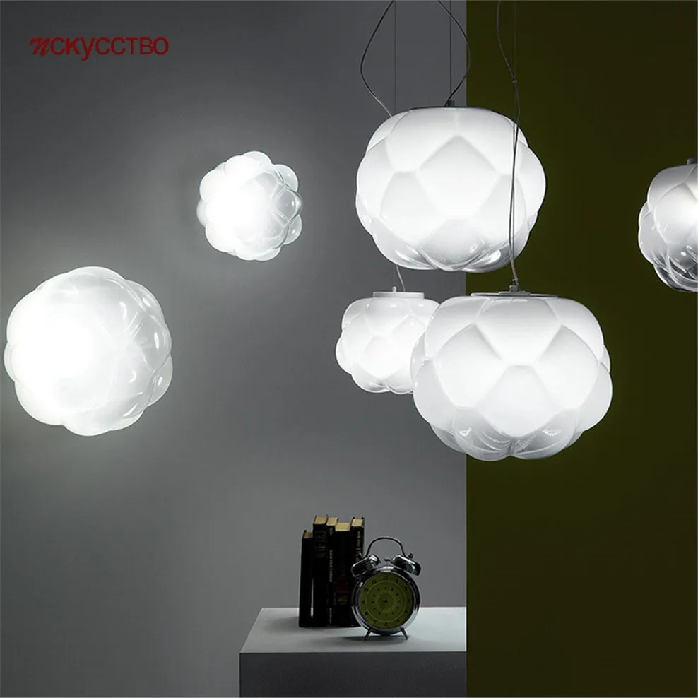 

Postmodern Italy Design Cloud Glass Pendant Lights For Dining Room Kitchen Villa Bedroom Hanging Lamp Suspension Led Luminaire
