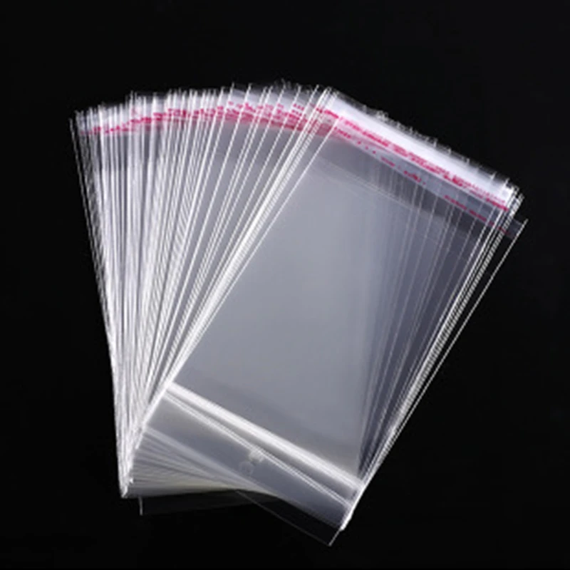 100pcs Clear Plastic Self Adhesive Bag Sealing Jewelry Accessories Candy Packing Resealable Gift Cookie Packaging | Дом и сад