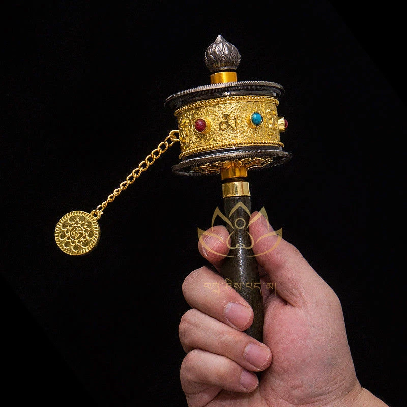 

Молитвенное Колесо с двойным подшипником ручной молитвы Буддийские принадлежности Будда украшения дома подарки