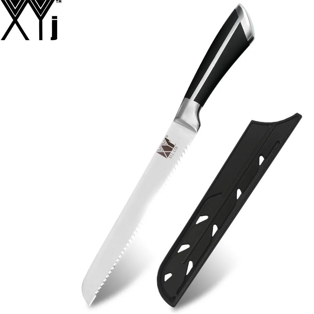 H.8 BREAD KNIFE XYj готовка 7 комплект ножей 3CR13 из нержавеющей стали острое лезвие 13 ''Магнитный настенный держатель для ножей кухня аксессуар бесплатные чехлы - Цвет: H.8 BREAD KNIFE