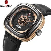 kademan mens watches top luxury brand fashion leather casual waterproof military watch sport men wristwatch relogio masculino