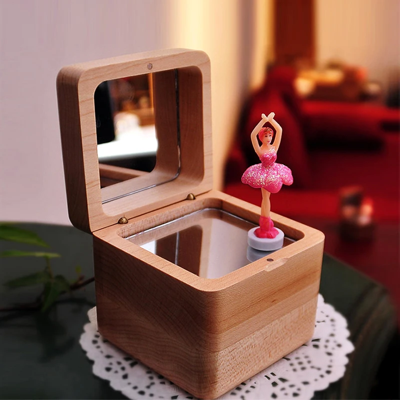 Деревянная музыкальная шкатулка балерина рукоятка игрушка для дочки деревянные