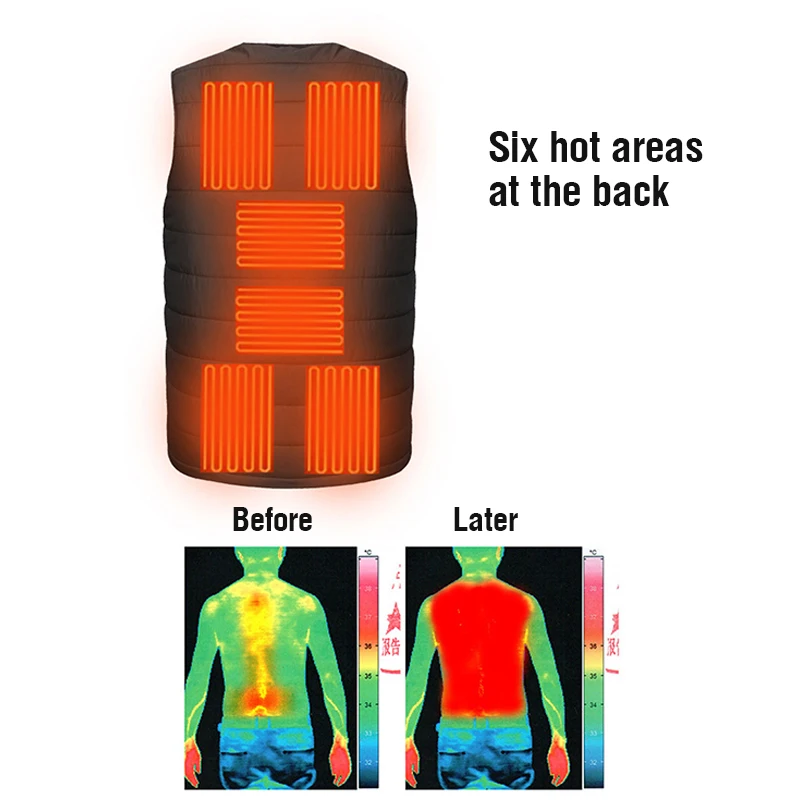 Usb Heated Vest V Neck Heart Jacket Plus Size Men Sportswear Electric Heated Vest Jacket Heart Coat for Camping