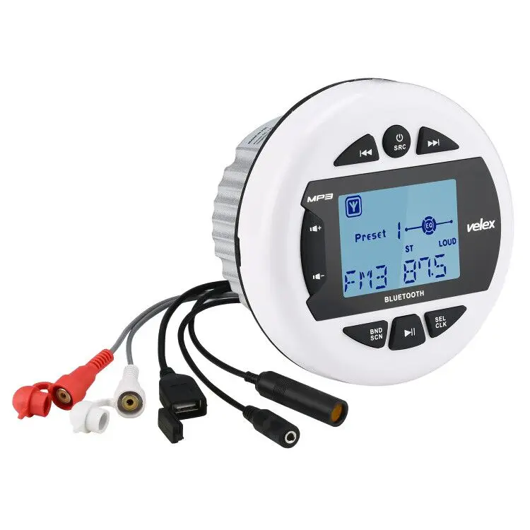 Водонепроницаемый цифровой мультимедийный стереоприемник с Bluetooth mp3 плеером AM FM