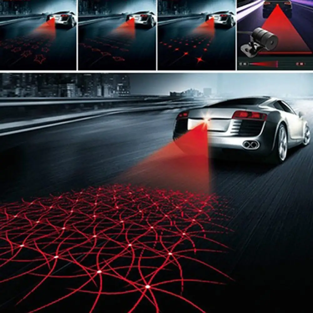 

HOT Car Laser Tail Fog Light Rainproof Anti Collision Rear-End Auto Warning Lamp