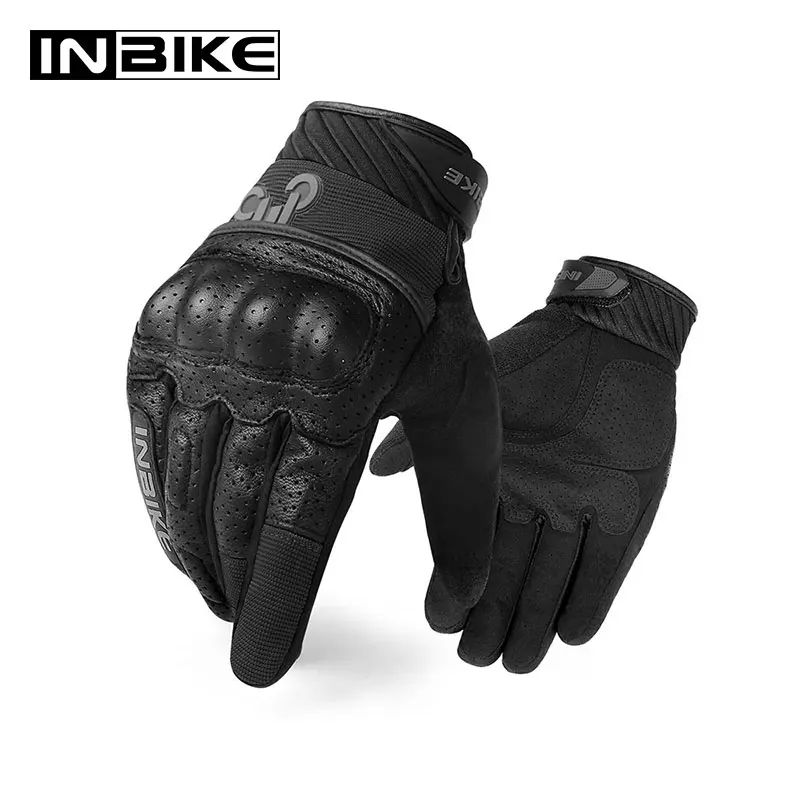 Перчатки мотоциклетные INBIKE мужские дышащие ударопрочные модные митенки для езды