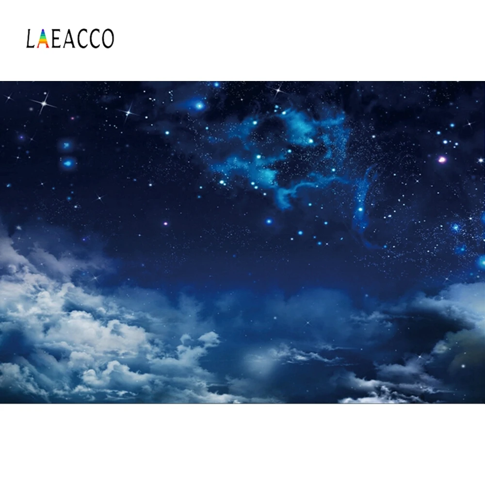 Фотофон Laeacco с изображением ночного звездного неба облаков для детской
