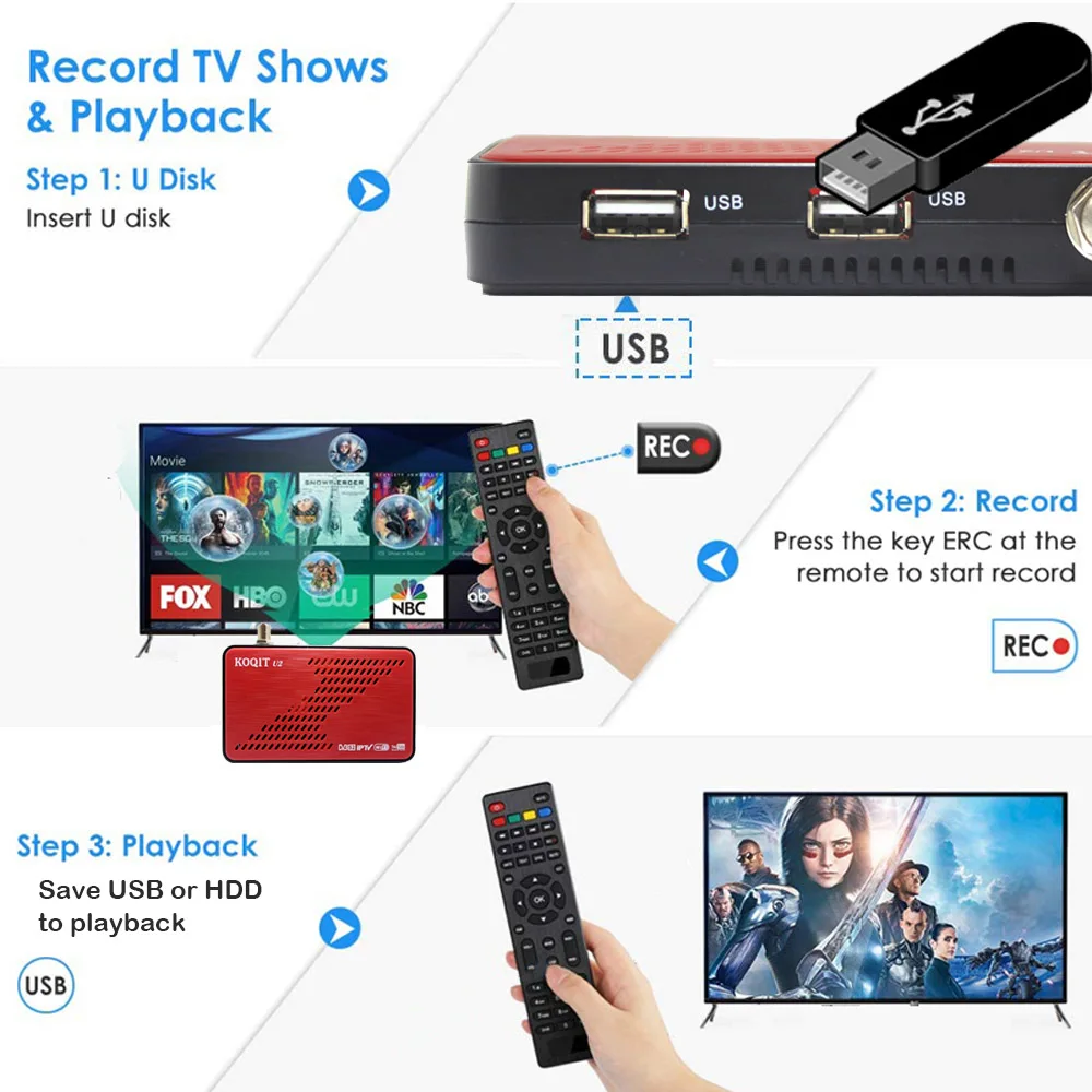 Koqit U2 DVB S2 Satellite Receiver DVB-S2 CS Receptor Free Scam Auto Biss vu iptv Decoder satellite tv box Wifi/RJ45 Sat Finder |