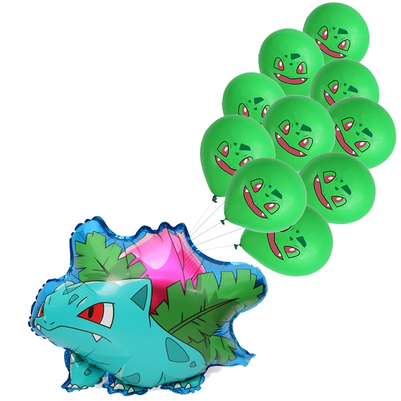 11pcs Новые воздушные шары Пикачу pokemon go, праздничные вечерние шары с днем рождения, праздничные украшения для детей, подарок для мальчиков, Мультяшные игрушки - Цвет: 11pcs