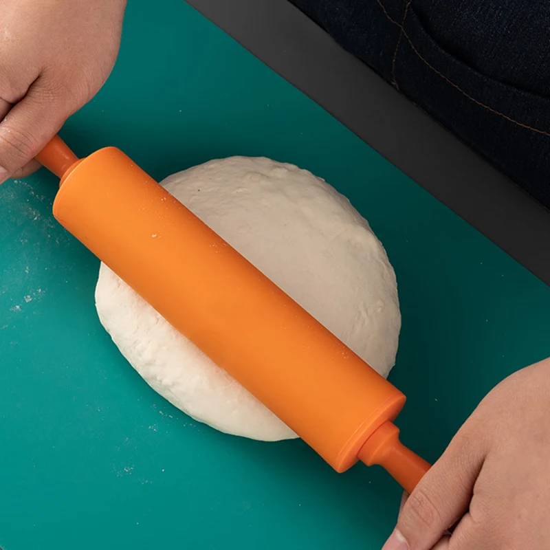 

Mini Silicone Rolling Pin Non Stick Surface with Handle 1.6X11.8inch Rolling Pin RE