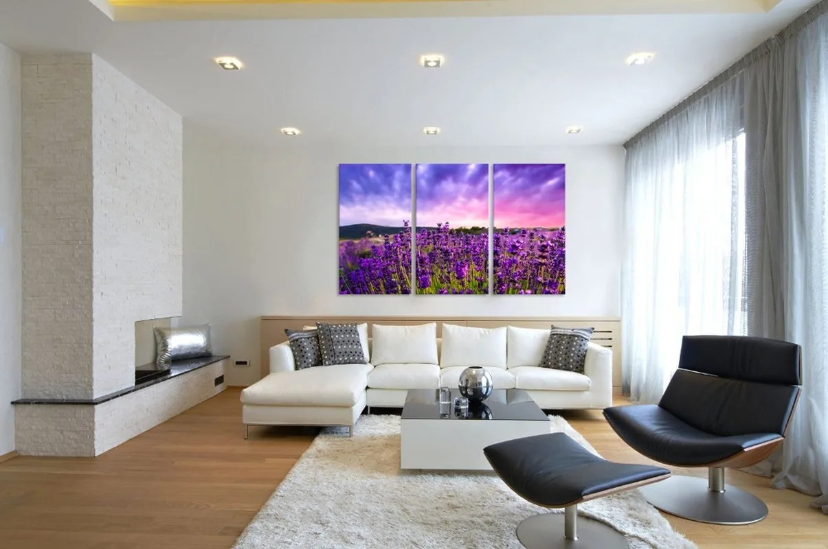 Цветы холст картины с изображением сказочного лавандового поля Wall Art плакат