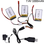 Аккумулятор 7,4 В, 1000 мА  ч, 25C, литий-полимерный, зарядное устройство 7,4 В для MJXRC X600, U829A, U829X, F46, X601H, JXD391, FT007, 2s, литий-полимерный аккумулятор 703048 частей