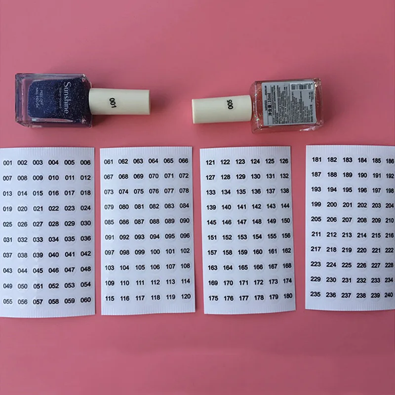 Прозрачные водостойкие наклейки с цифрами 1 240 для лака ногтей сделай сам помады