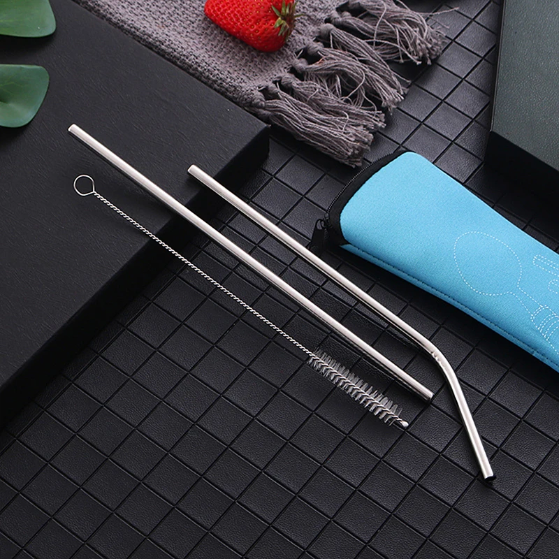 

1 Set Of Portable Tableware Set Stainless Steel Straw 7-piece Set Of Outdoor Travel Camping Knife, Fork, Spoon, Chopsticks