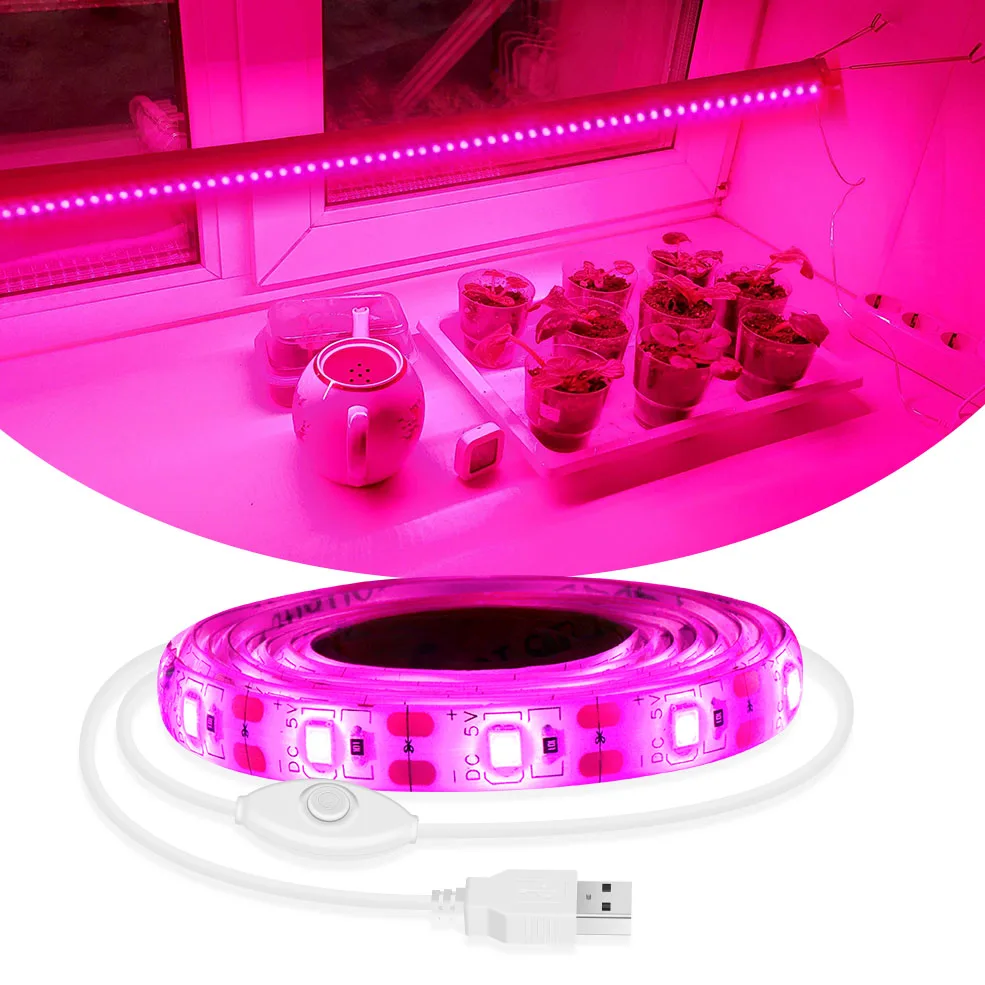 

5V USB Led Phytolamp Plants Growth Lamp 0.5M 1M 2M 3M 4M 5M Led Strip For Plants 2835 Indoor Seedings Grow Light Tape Hydroponic