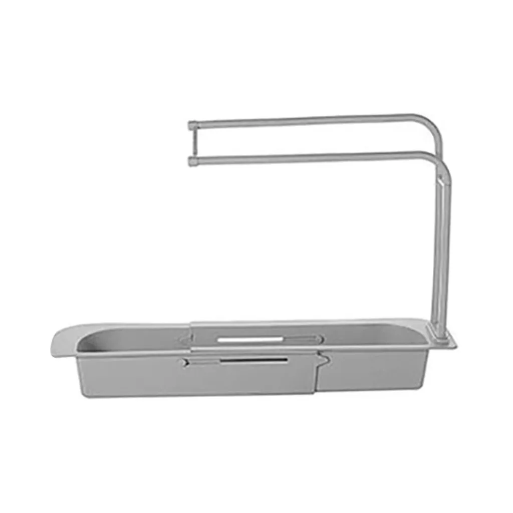 

Telescopic Sink Shelf Adjustable Faucet Rack Dish Brushes Sponge Storage Shelves Sink Drain Basket Kitchen Bathroom Sink Holder