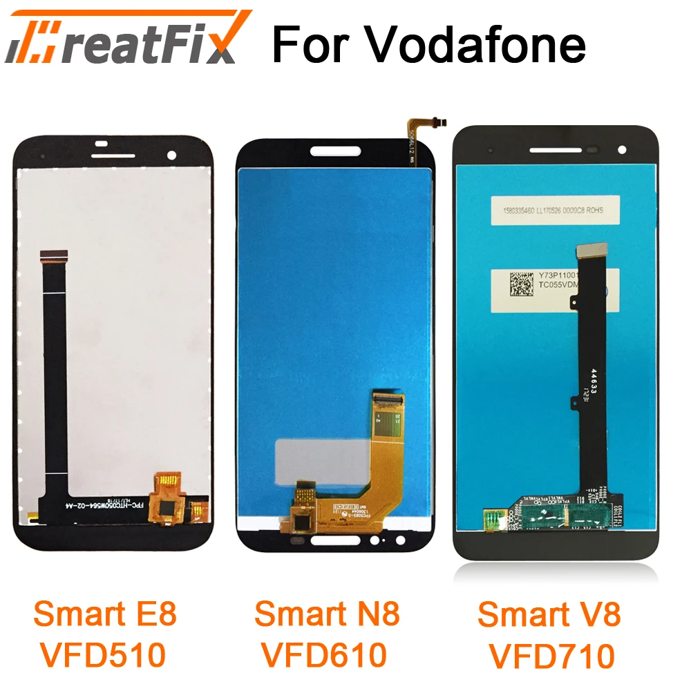 Протестирован для Vodafone Smart V8 E8 N8 ЖК дисплей + сенсорный экран дигитайзер телефона