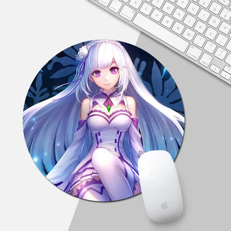 

Life in another world from scratch Keyboards Mat Rubber Gaming mousepad Desk Mat Round Non-slip Cushion