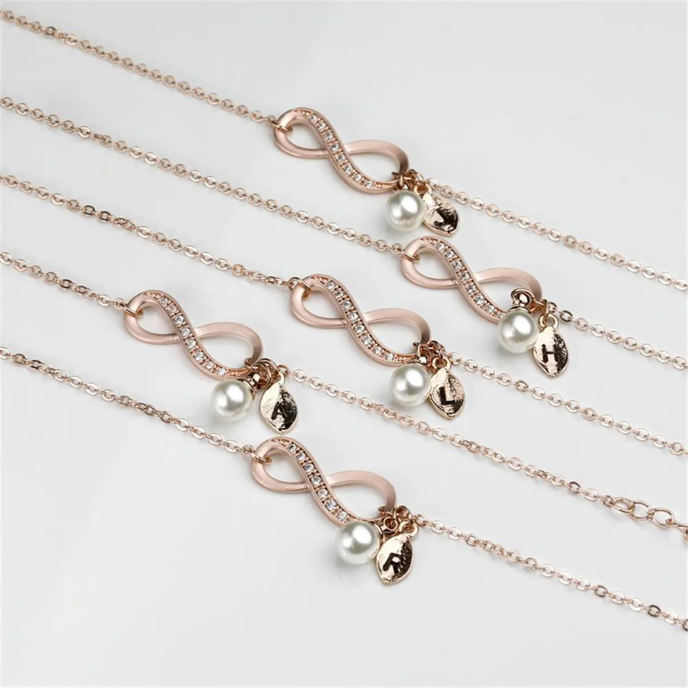 Алфавит Кристалл Бесконечность ЛЮБОВЬ жемчуг фотоэлемент &amp Браслеты лист