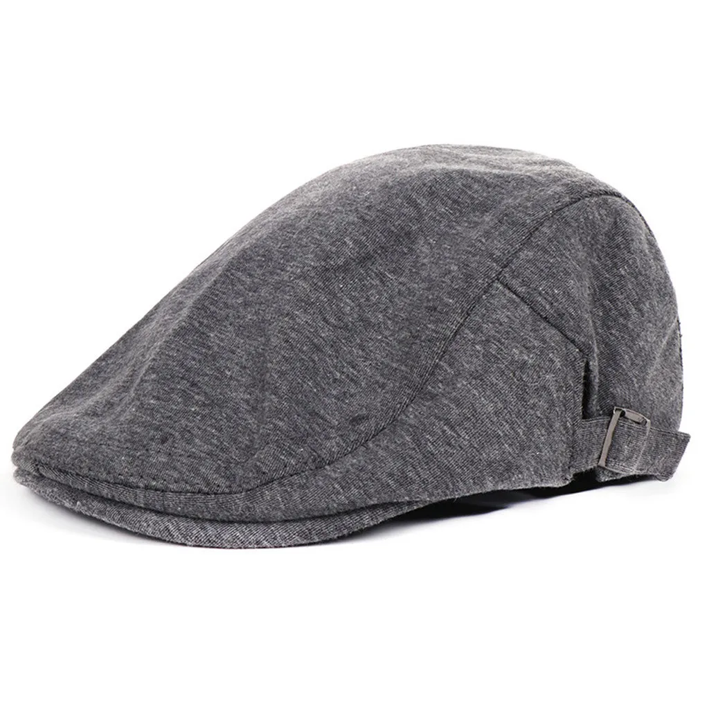 Dark Gray Модный классический винтажный берет Soild Повседневный женский мужской унисекс берет шляпа твердый бейсбольный плоский тропический шлем от солнца головной убор береты - Цвет: Dark Gray