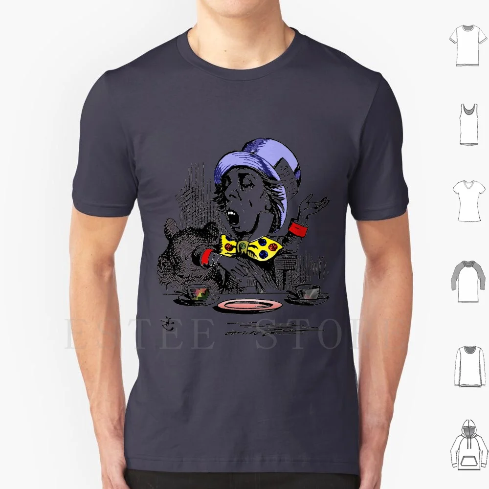 

T-Shirt T Shirt Print Cotton Alice In Tea Party Funny