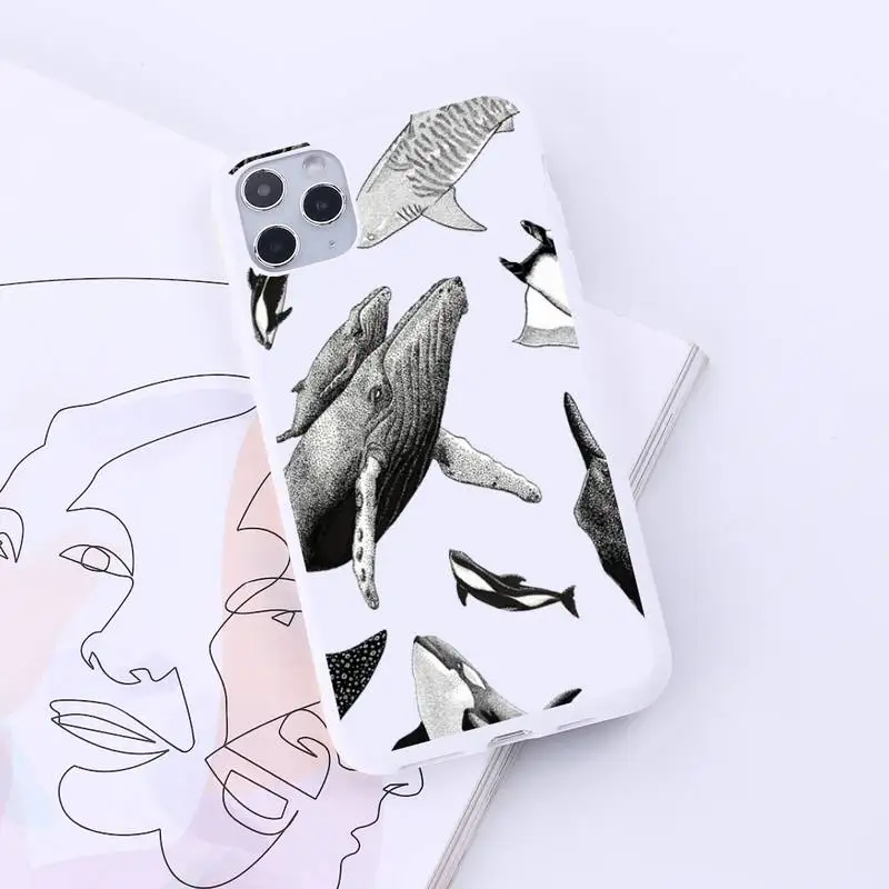 

Cute cartoon ocean animal shark Phone Case Candy Color for iPhone 6 7 8 11 12 s mini pro X XS XR MAX Plus