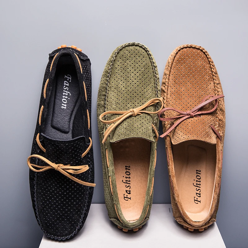 Мужские лоферы Мужская повседневная обувь Летние замшевые мокасины Masculino