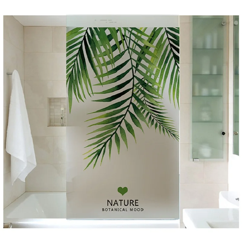 Наклейка на стекло с растительным узором, размер под заказ, Электростатическая Тонировочная пленка для защиты конфиденциальности, для окон, дверей, шкафов, сделай сам, 70 см x 100 см