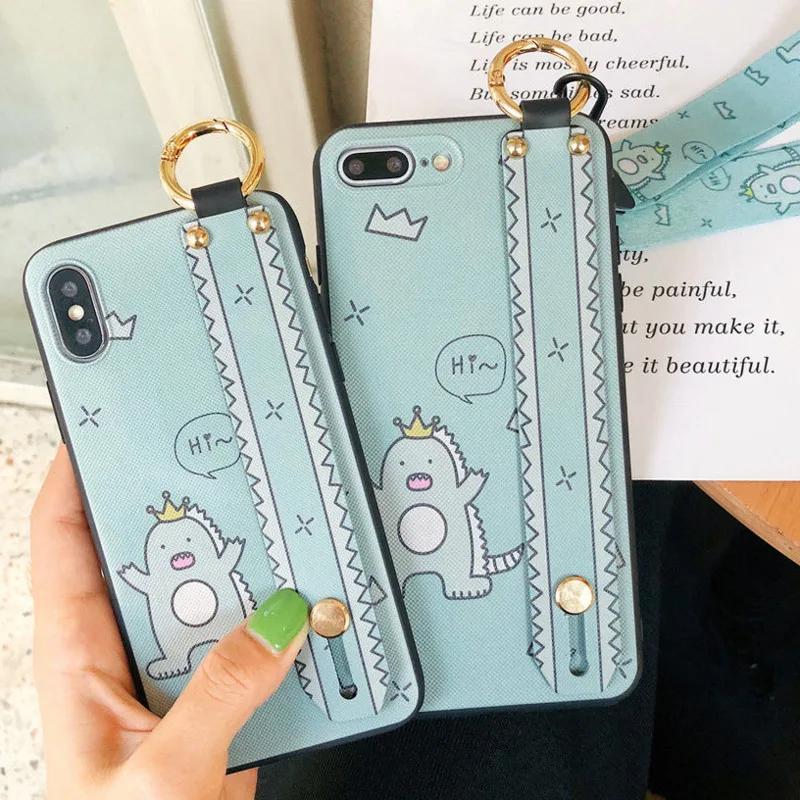 Чехлы с вышивкой для Iphone 6 6s Plus 7 8 X Xr Xs Max висячий браслет веревкой чехол мягкий