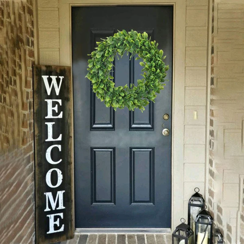 Искусственный венок с зелеными листьями Круглые Искусственные гирлянды из