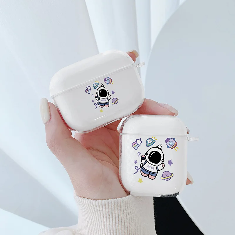 

For AirPods Case Cute Cartoon Planet Space Astronaut Soft TPU Clear Earphone Case For AirPods 2 3 AirPods Pro Earphones Cover