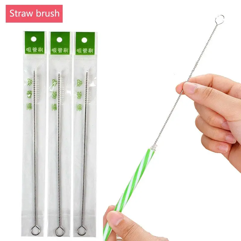 

1/3/6 Straw Brush Baby Bottle Straw Glass Tube Spiral Soft Straw Cleaning Brush Tool Stainless Steel Baby Bottle Straw